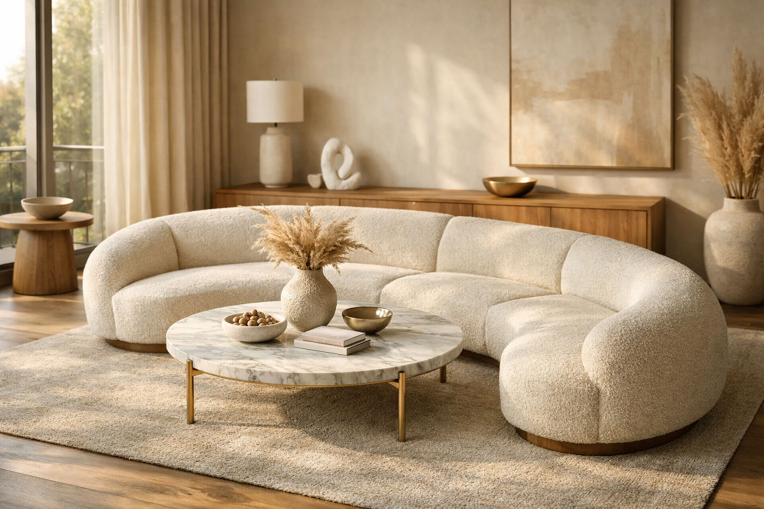 Premium furniture showcase — modern luxury living room